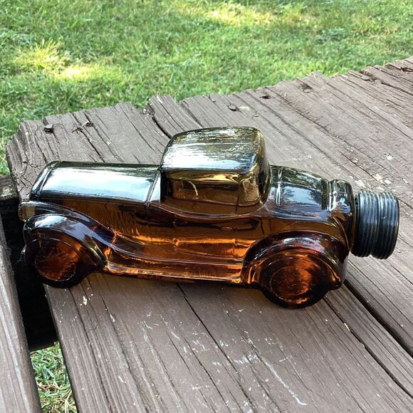 Vintage Avon 1930s Coupe Car Six Series‎ Full Amber Glass Aftershave Bottle - Picture 3 of 5